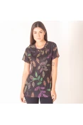 CAMISETA COLCCI ESTAMPADA FEMININA - Preto/verde