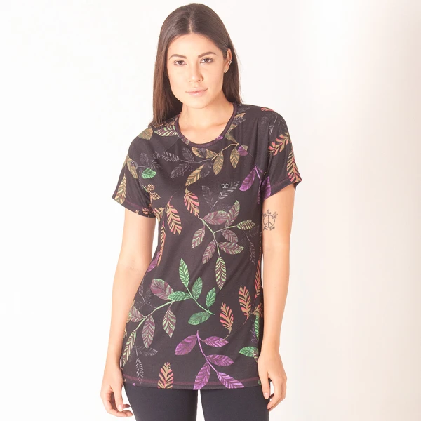 CAMISETA COLCCI ESTAMPADA FEMININA - Preto/verde