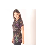 CAMISETA COLCCI ESTAMPADA FEMININA - Preto/verde