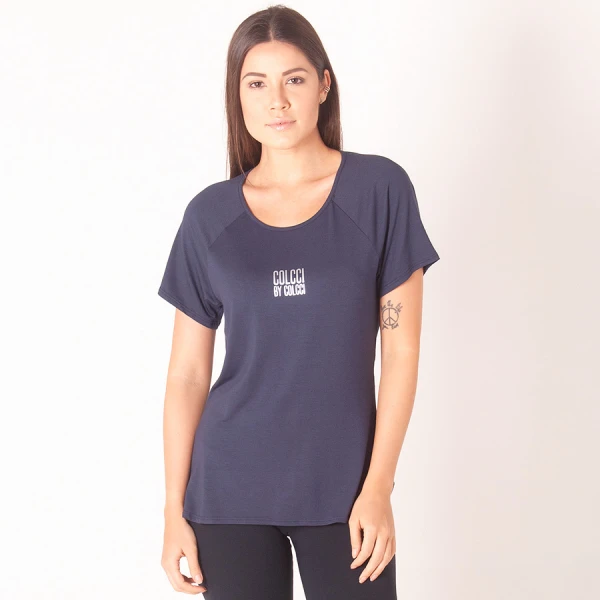 CAMISETA COLCCI ESTAMPADA GOLA REDONDA FEMININA - Marinho CAMISETA COLCCI ESTAMPADA GOLA REDONDA FEMININA - Marinho