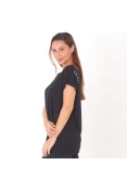 CAMISETA COLCCI GOLA CANOA FEMININA - Preto