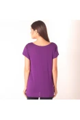 CAMISETA COLCCI GOLA CANOA FEMININA - Roxo CAMISETA COLCCI GOLA CANOA FEMININA - Roxo