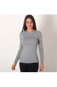 CAMISETA COMPRESSÃO ASICS BASELAYER TOP MANGA LONGA FEMININA - Cinza