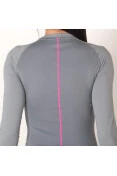 CAMISETA COMPRESSÃO ASICS BASELAYER TOP MANGA LONGA FEMININA - Cinza