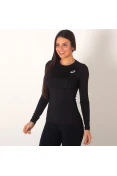 CAMISETA COMPRESSÃO ASICS BASELAYER TOP MANGA LONGA FEMININA - Preto
