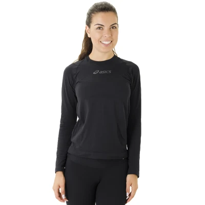 CAMISETA COMPRESSÃO ASICS SEAMLESS LS MANGA LONGA FEMININA - Preto