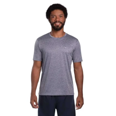 CAMISETA DE CORRIDA MIZUNO RUN SPARK 2 MESCLA MASCULINA - Cinza/marinho