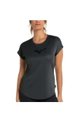 CAMISETA DE CORRIDA MIZUNO SPARK BIG LOGO FEMININA - Grafite/preto CAMISETA DE CORRIDA MIZUNO SPARK BIG LOGO FEMININA - Grafite/preto