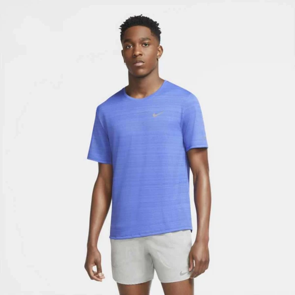 CAMISETA DE CORRIDA NIKE DRI-FIT MILER MASCULINA - Azul