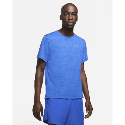 CAMISETA DE CORRIDA NIKE DRI-FIT MILER MASCULINA - Azul royal