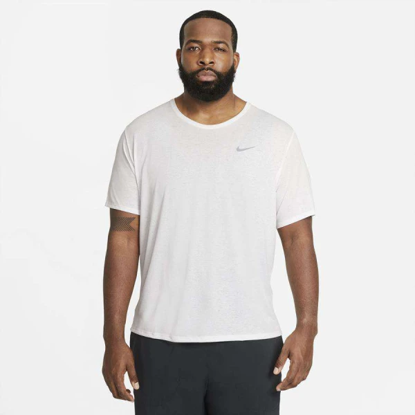 CAMISETA DE CORRIDA NIKE DRI-FIT MILER MASCULINA - Branco