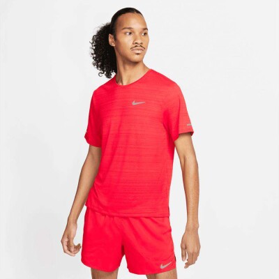 CAMISETA DE CORRIDA NIKE DRI-FIT MILER MASCULINA - Vermelho