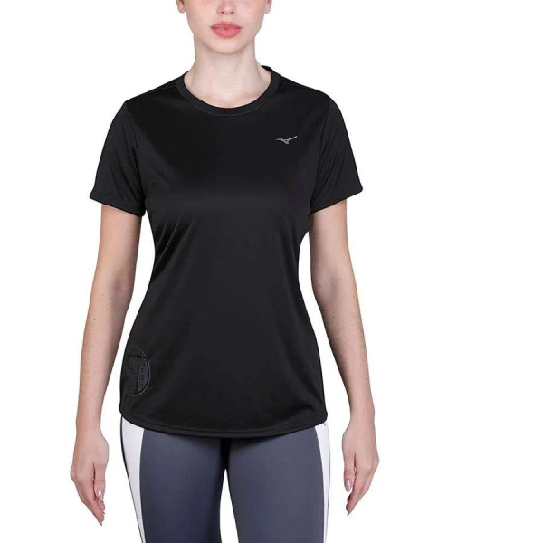 CAMISETA DE TREINO MIZUNO ENERGY STAMP FEMININA - Preto CAMISETA DE TREINO MIZUNO ENERGY STAMP FEMININA - Preto