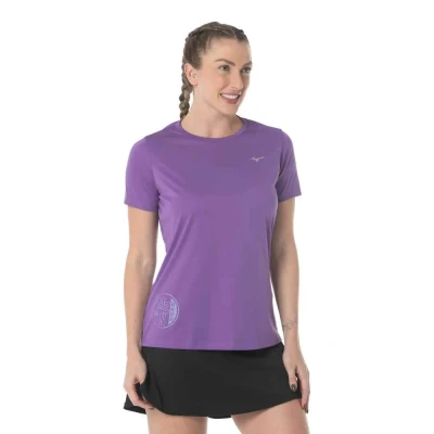 CAMISETA DE TREINO MIZUNO ENERGY STAMP FEMININA - Roxo CAMISETA DE TREINO MIZUNO ENERGY STAMP FEMININA - Roxo