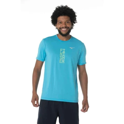 CAMISETA DE TREINO MIZUNO FOCUS STAMP MASCULINA - Azul