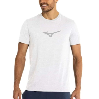 CAMISETA DE TREINO MIZUNO LIFESTYLE MASCULINA - Branco/cinza CAMISETA DE TREINO MIZUNO LIFESTYLE MASCULINA - Branco/cinza