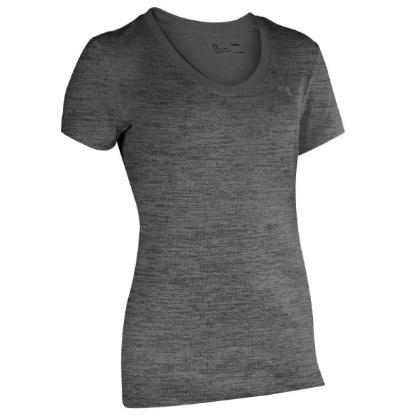 CAMISETA DE TREINO TECH SHORT SLEEV V NECK UNDER ARMOUR FEMININA - Grafite