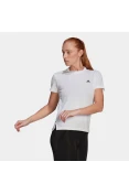 CAMISETA ESPORTIVA DESIGNED 2 MOVE 3-STRIPES ADIDAS FEMININA - Branco CAMISETA ESPORTIVA DESIGNED 2 MOVE 3-STRIPES ADIDAS FEMININA - Branco
