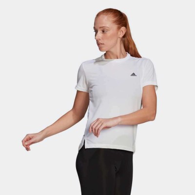 CAMISETA ESPORTIVA DESIGNED 2 MOVE 3-STRIPES ADIDAS FEMININA - Branco CAMISETA ESPORTIVA DESIGNED 2 MOVE 3-STRIPES ADIDAS FEMININA - Branco