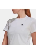 CAMISETA ESPORTIVA DESIGNED 2 MOVE 3-STRIPES ADIDAS FEMININA - Branco CAMISETA ESPORTIVA DESIGNED 2 MOVE 3-STRIPES ADIDAS FEMININA - Branco