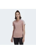CAMISETA ESPORTIVA DESIGNED 2 MOVE 3-STRIPES ADIDAS FEMININA - Rosa/branco CAMISETA ESPORTIVA DESIGNED 2 MOVE 3-STRIPES ADIDAS FEMININA - Rosa/branco