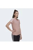 CAMISETA ESPORTIVA DESIGNED 2 MOVE 3-STRIPES ADIDAS FEMININA - Rosa/branco CAMISETA ESPORTIVA DESIGNED 2 MOVE 3-STRIPES ADIDAS FEMININA - Rosa/branco