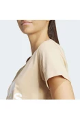 CAMISETA ESSENTIALS LOGO ADIDAS FEMININA - Bege/branco