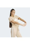 CAMISETA ESSENTIALS LOGO ADIDAS FEMININA - Bege/branco