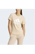 CAMISETA ESSENTIALS LOGO ADIDAS FEMININA - Bege/branco