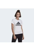 CAMISETA ESSENTIALS LOGO ADIDAS FEMININA - Branco/preto