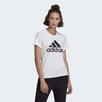 CAMISETA ESSENTIALS LOGO ADIDAS FEMININA - Branco/preto CAMISETA ESSENTIALS LOGO ADIDAS FEMININA - Branco/preto