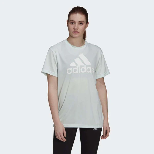 CAMISETA ESSENTIALS LOGO ADIDAS FEMININA - Verde/branco