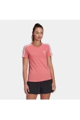 CAMISETA ESSENTIALS SLIM 3-STRIPES ADIDAS FEMININA - Rosa CAMISETA ESSENTIALS SLIM 3-STRIPES ADIDAS FEMININA - Rosa