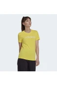 CAMISETA ESSENTIALS SLIM LOGO ADIDAS FEMININA - Amarelo