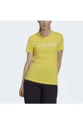CAMISETA ESSENTIALS SLIM LOGO ADIDAS FEMININA - Amarelo