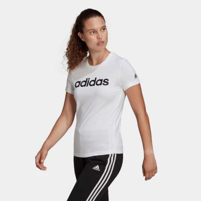 CAMISETA ESSENTIALS SLIM LOGO ADIDAS FEMININA - Branco