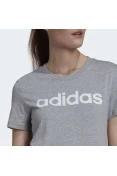 CAMISETA ESSENTIALS SLIM LOGO ADIDAS FEMININA - Cinza