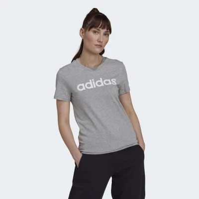 CAMISETA ESSENTIALS SLIM LOGO ADIDAS FEMININA - Cinza CAMISETA ESSENTIALS SLIM LOGO ADIDAS FEMININA - Cinza