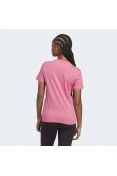 CAMISETA ESSENTIALS SLIM LOGO ADIDAS FEMININA - Pink/branco