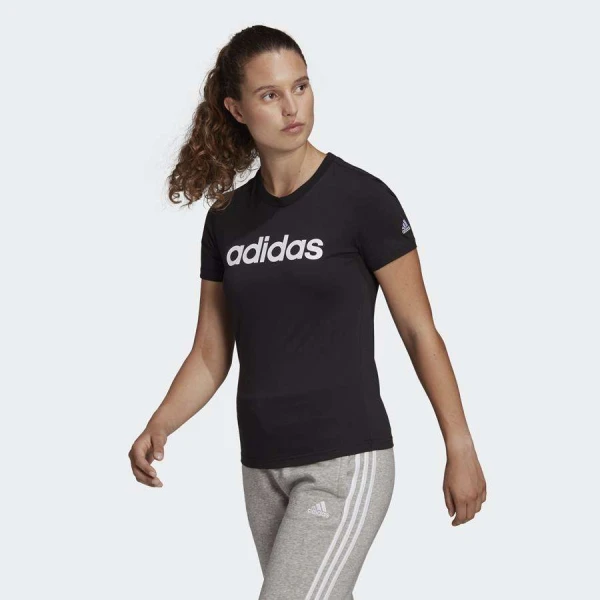 CAMISETA ESSENTIALS SLIM LOGO ADIDAS FEMININA - Preto