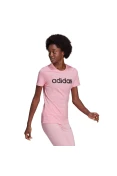 CAMISETA ESSENTIALS SLIM LOGO ADIDAS FEMININA - Rosa/preto