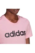 CAMISETA ESSENTIALS SLIM LOGO ADIDAS FEMININA - Rosa/preto