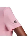 CAMISETA ESSENTIALS SLIM LOGO ADIDAS FEMININA - Rosa/preto