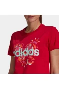 CAMISETA ESTAMPA FLORAL FARM RIO ADIDAS FEMININA - Vermelho CAMISETA ESTAMPA FLORAL FARM RIO ADIDAS FEMININA - Vermelho