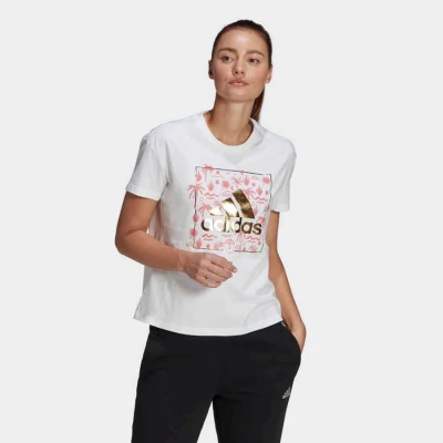 CAMISETA ESTAMPADA BIG LOGO FOIL ADIDAS FEMININA - Branco CAMISETA ESTAMPADA BIG LOGO FOIL ADIDAS FEMININA - Branco