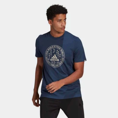 CAMISETA ESTAMPADA EXPLORE NATURE ADIDAS MASCULINA - Marinho CAMISETA ESTAMPADA EXPLORE NATURE ADIDAS MASCULINA - Marinho