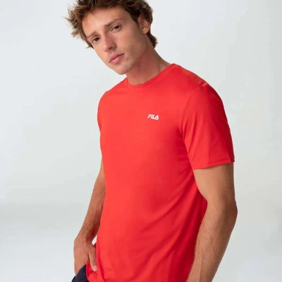 CAMISETA FILA BASIC SPORTS MASCULINA - Vermelho/prata