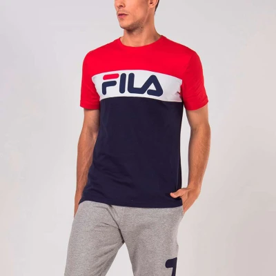 CAMISETA FILA LETTER COLORS MASCULINA - Marinho/vermelho