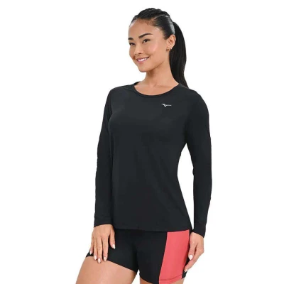 CAMISETA MANGA LONGA DE TREINO MIZUNO PRO UV FEMININA - Preto
