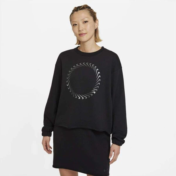 CAMISETA MANGA LONGA NIKE SPORTSWEAR ICON CLASH FEMININA - Preto